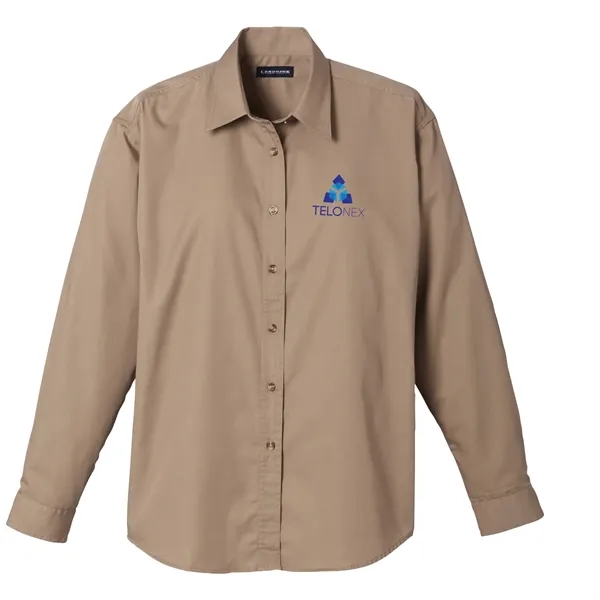 Tan (160) color option for Women's Long Sleeve Dress Shirt