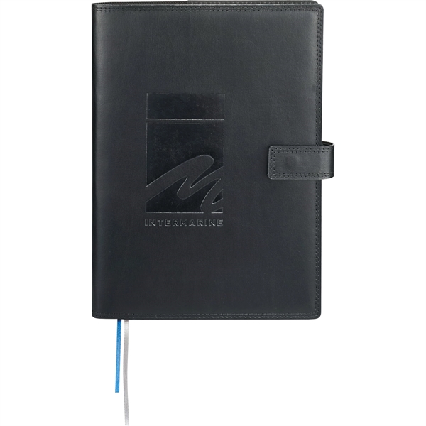Black (Bk) color option for Fsc® Mix 7" X 10" Uptown Refillable Leather Journa