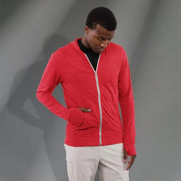 Team Red Heather (358) color option for Men's Garner Knit Full Zip Hoody