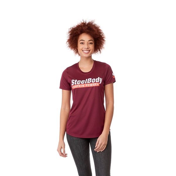 Maroon (384) color option for Women's Omi Short Sleeve Tech Tee