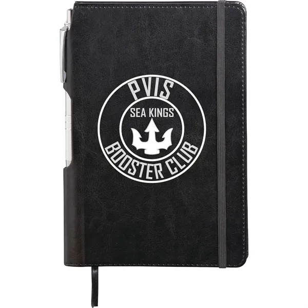 Black (Bk) color option for Fsc® Mix 6" X 8.5" Viola Bound Notebook With Pen
