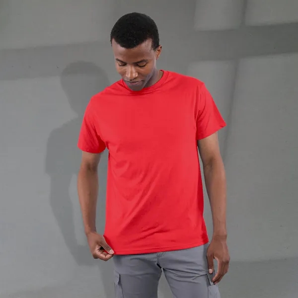 Team Red Heather (358) color option for Men's Bodie Short Sleeve Tee