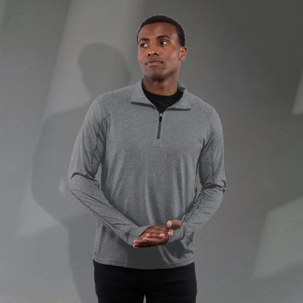 Heather Dark Charcoal (988) color option for Men's Taza Knit Quarter Zip