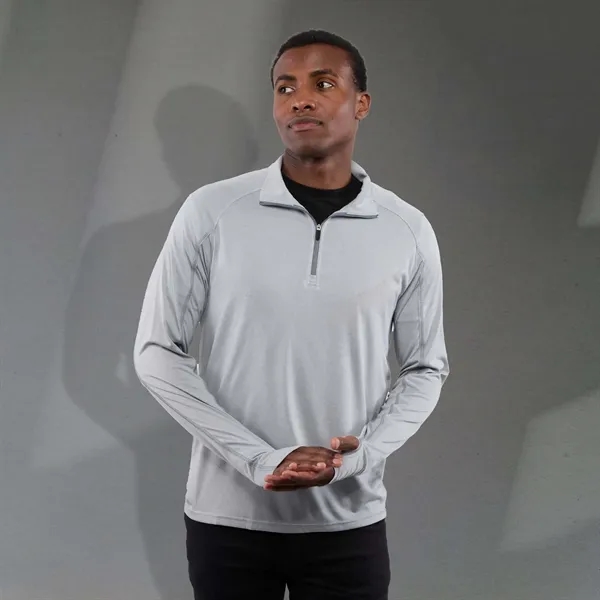 Silver Heather (927) color option for Men's Taza Knit Quarter Zip