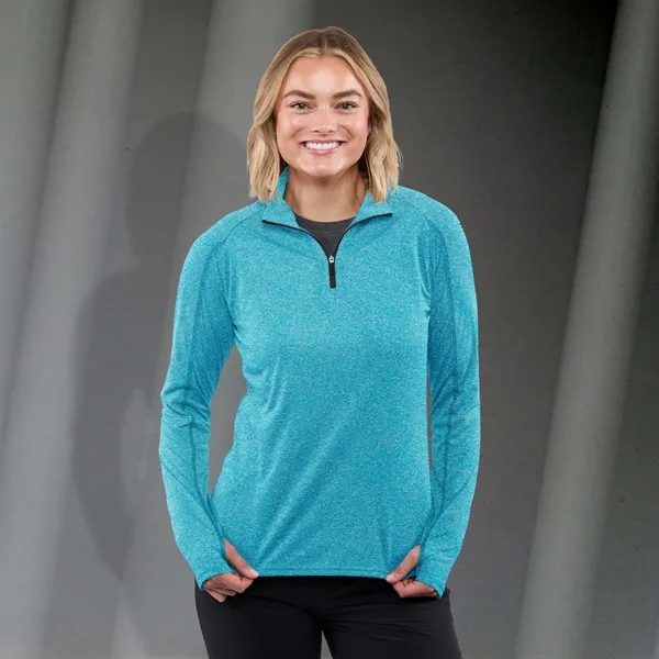 Aspen Heather (430) color option for Women's Taza Knit Quarter Zip