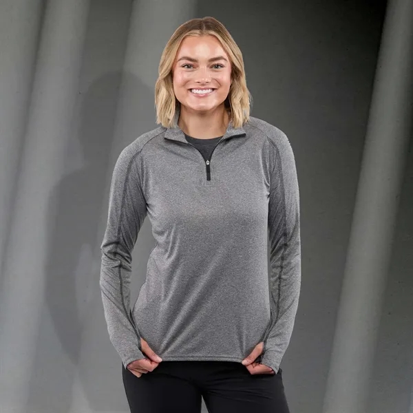 Heather Dark Charcoal (988) color option for Women's Taza Knit Quarter Zip