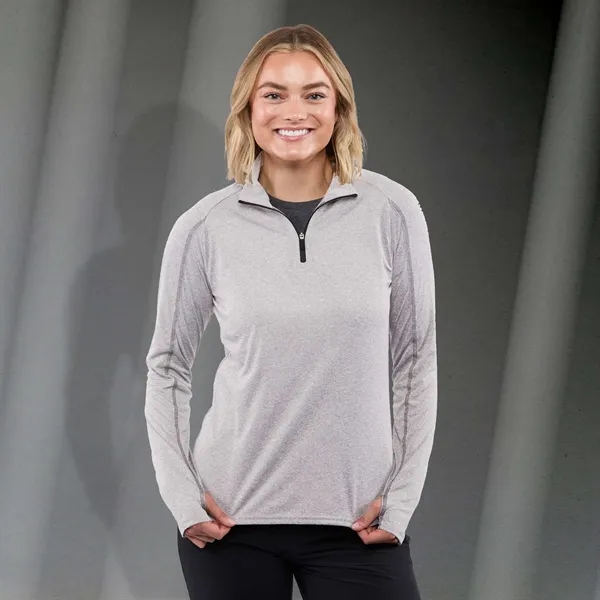 Silver Heather (927) color option for Women's Taza Knit Quarter Zip