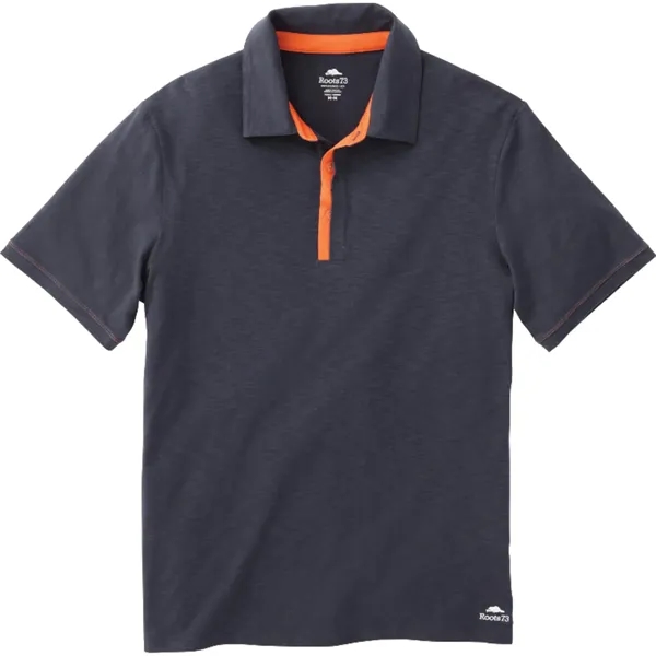 Atlantic Navy/Saffron (574) color option for Men's Stillwater Roots73 Ss Polo