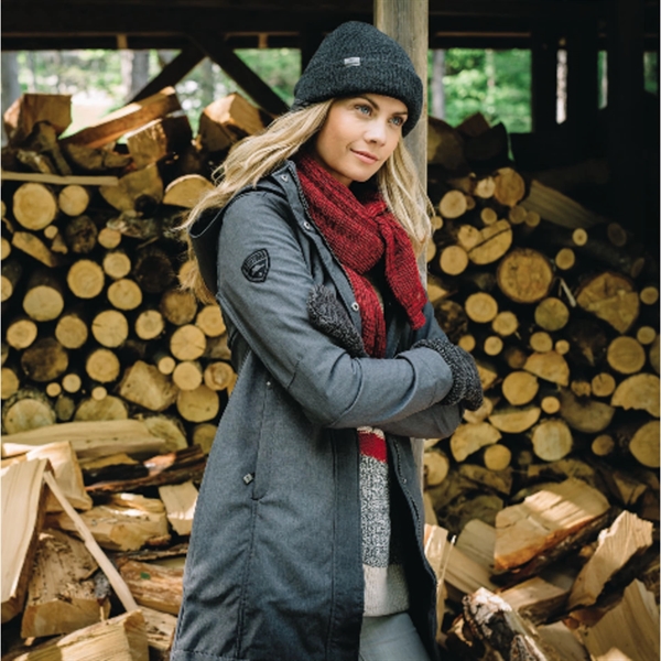 Dark Red Heather (372) color option for Unisex Wallace Roots73 Knit Scarf