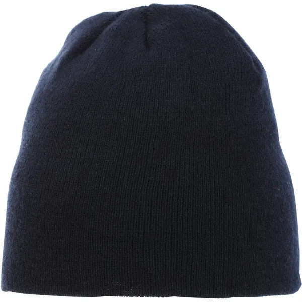 Navy (575) color option for Unisex Level Knit Beanie