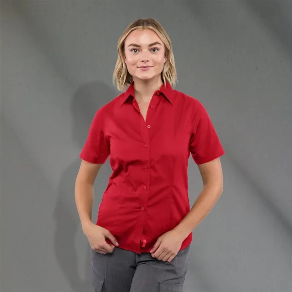 Team Red (358) color option for Women's Stirling Short Sleeve Shirt