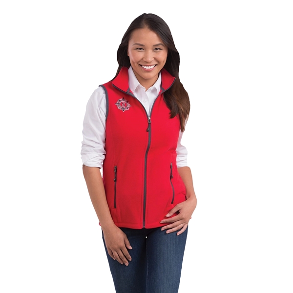 Team Red (358) color option for Women's Tyndall Polyfleece Vest