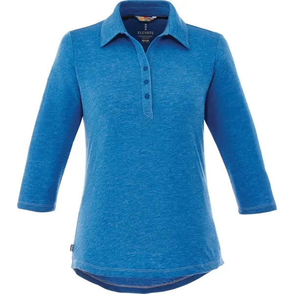 Blue Heather (431) color option for Women's Tipton Three Qtr Slv Polo