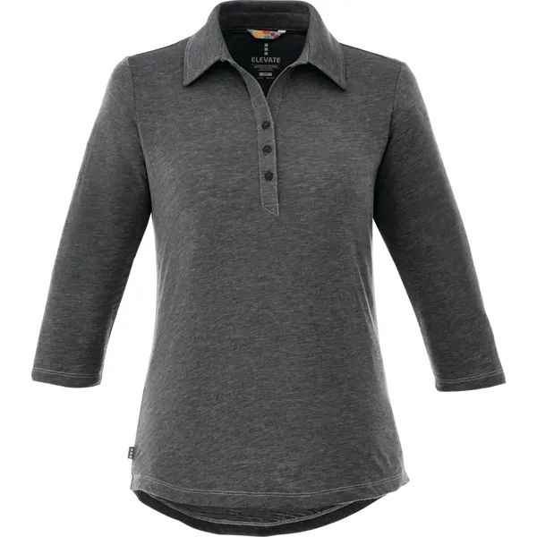 Heather Dark Charcoal (988) color option for Women's Tipton Three Qtr Slv Polo