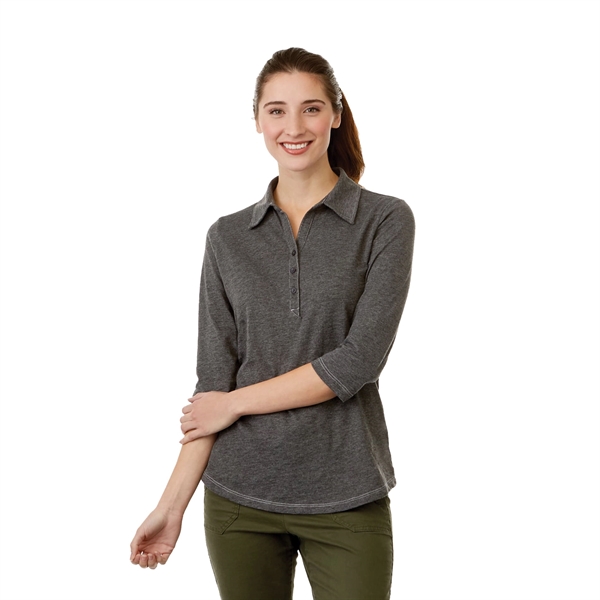 Heather Grey (932) color option for Women's Tipton Three Qtr Slv Polo