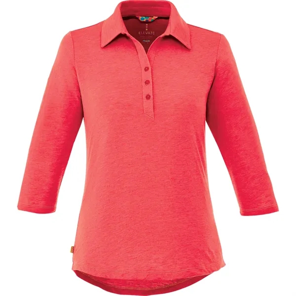 Team Red Heather (358) color option for Women's Tipton Three Qtr Slv Polo
