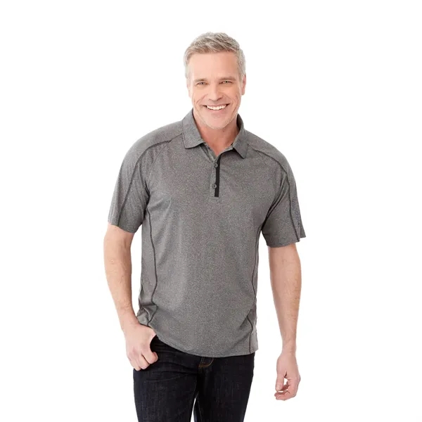 Heather Dk Charcoal/Black Smk (988) color option for Men's Macta Short Sleeve Polo