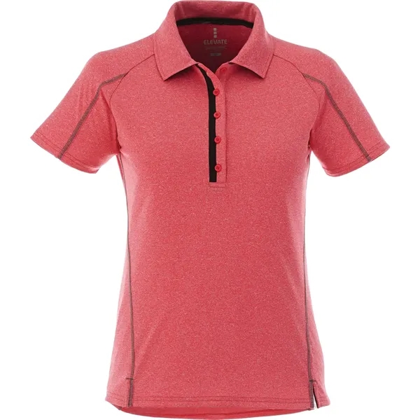 Team Red Heather/Black Smoke (358) color option for Women's Macta Short Sleeve Polo
