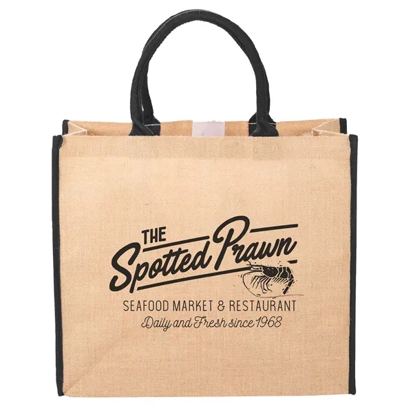 Black (Bk) color option for Large Jute Tote