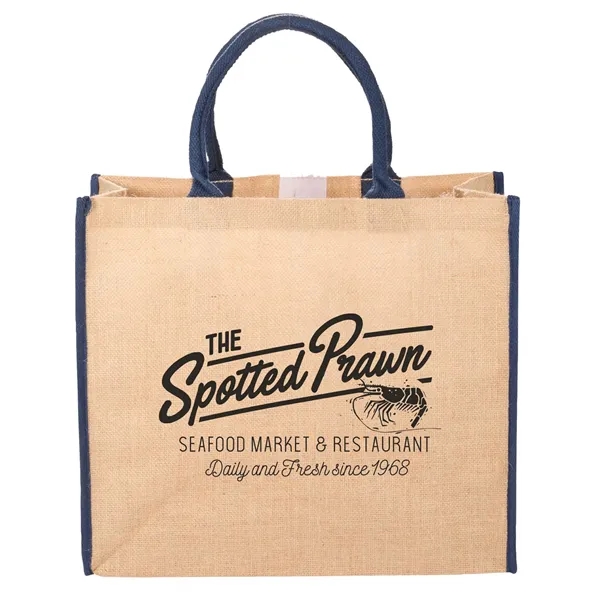 Navy (Ny) color option for Large Jute Tote