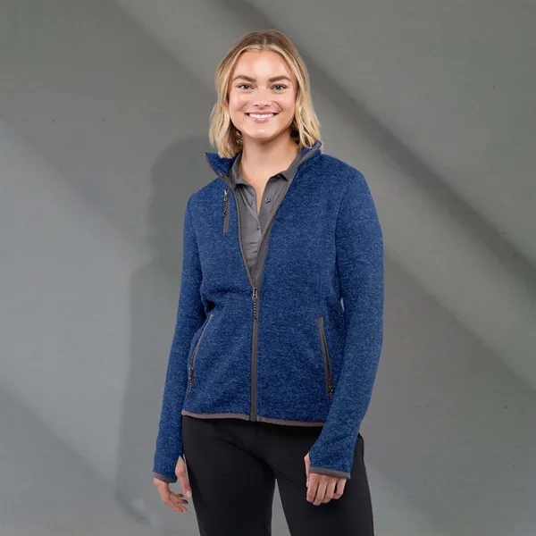 Metro Blue Heather (550) color option for Women's Tremblant Knit Jacket
