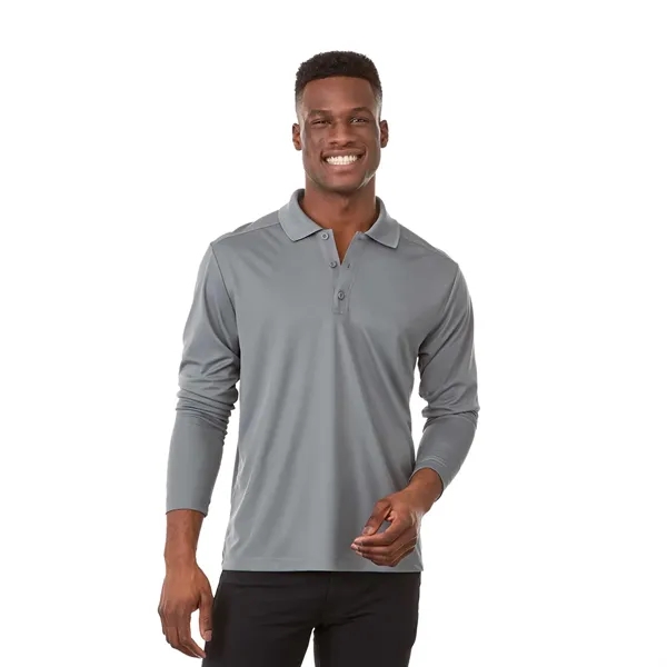 Steel Grey (945) color option for Men's Mori Long Sleeve Polo