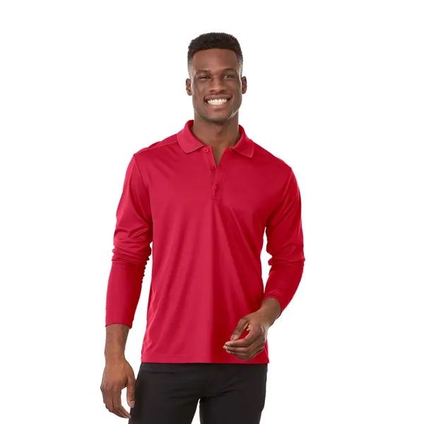 Team Red (358) color option for Men's Mori Long Sleeve Polo