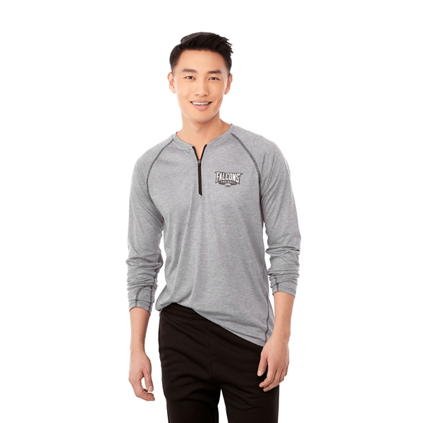Heather Dark Charcoal (988) color option for Men's Quadra Long Sleeve Top