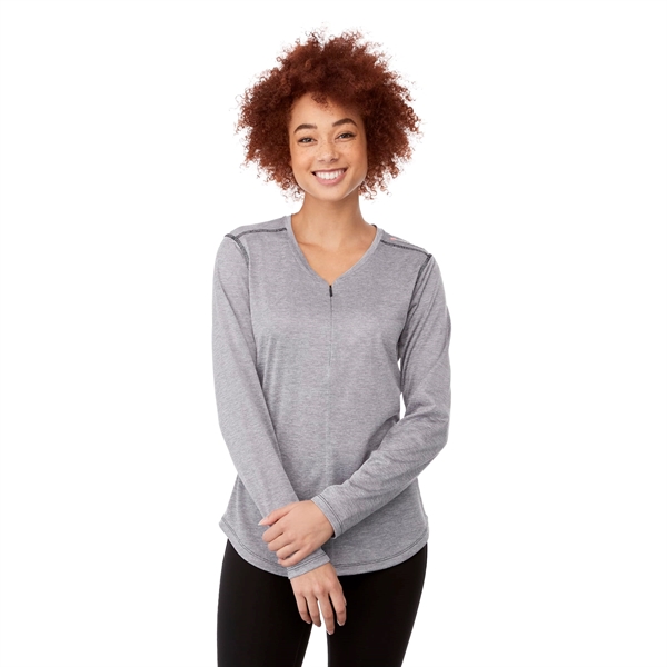 Heather Grey (932) color option for Women's Quadra Long Sleeve Top