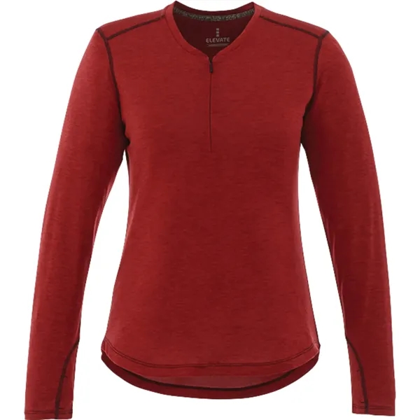 Vintage Red Heather (369) color option for Women's Quadra Long Sleeve Top