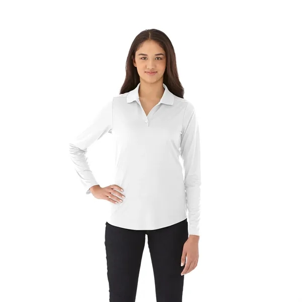 White (125) color option for Women's Mori Long Sleeve Polo