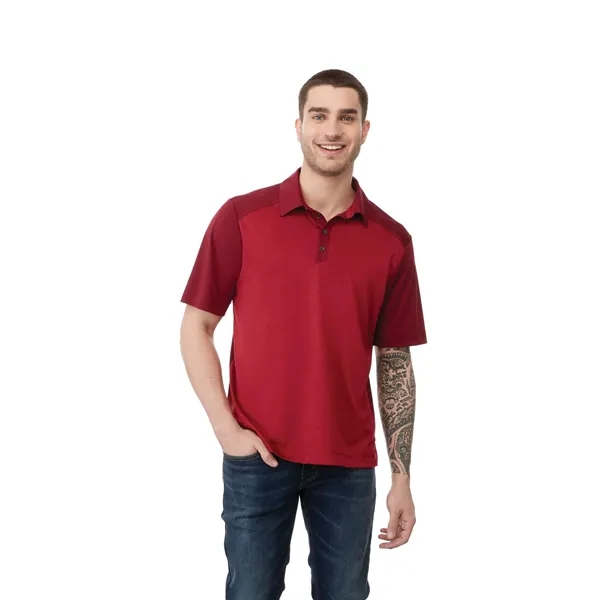 Vintage Red Heather/Chili (369) color option for Men's Sagano Short Sleeve Polo