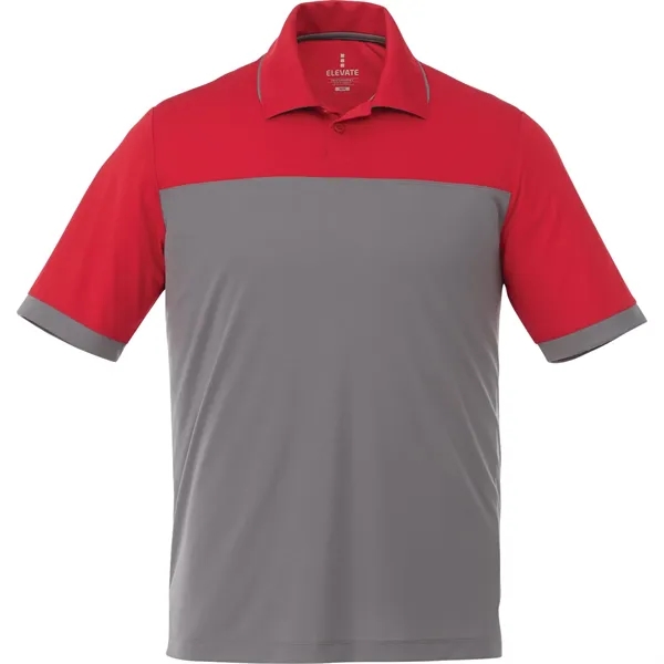 Team Red/Steel Grey (358) color option for Men's Mack Short Sleeve Polo