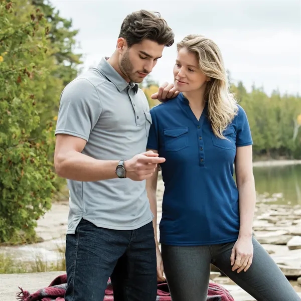 Indigo Blue (552) color option for Women's Lunenburg Roots73 Short Sleeve Polo