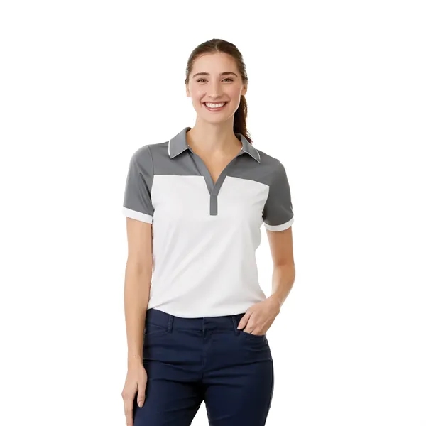 Steel Grey/White (945) color option for Women's Mack Short Sleeve Polo