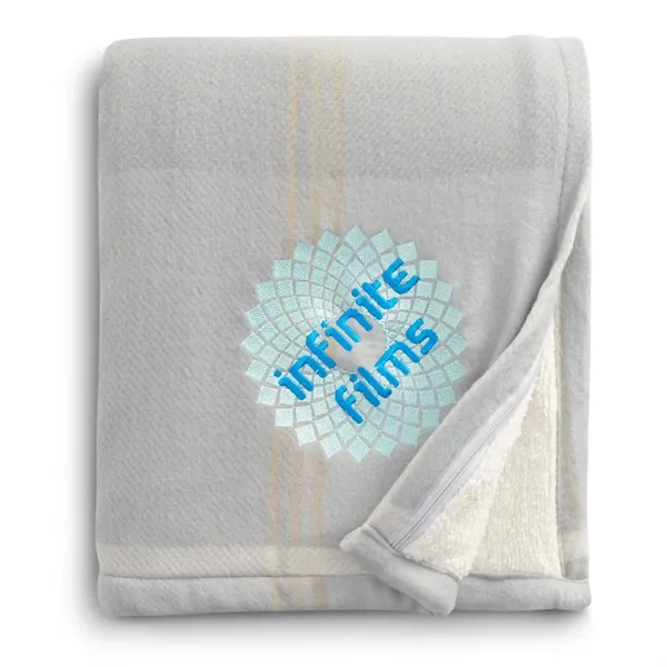 Gray (Gy) color option for Plaid Fleece Sherpa Blanket