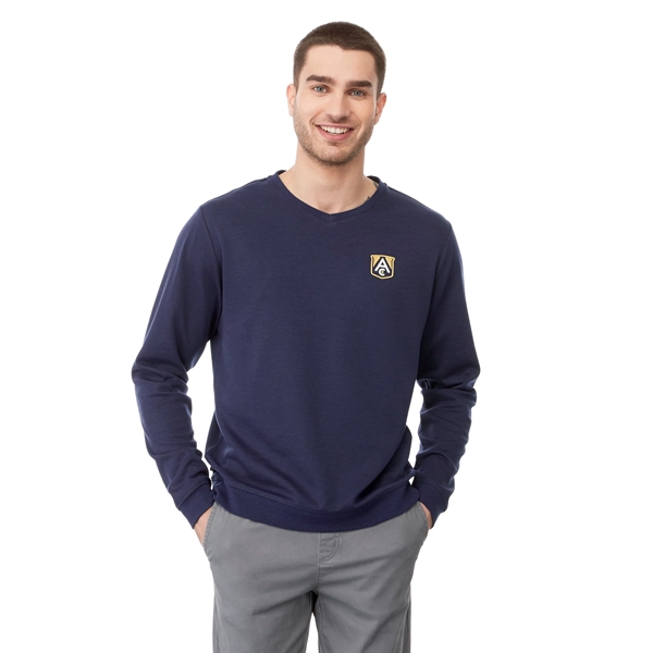 Metro Blue Heather (550) color option for Men's Bromley Knit V Neck