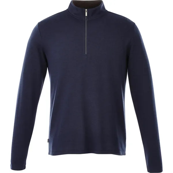 Metro Blue Heather (550) color option for Men's Stratton Knit Quarter Zip