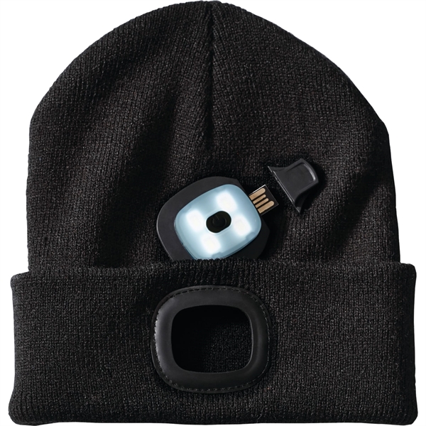 Black (995) color option for Unisex Mighty Led Knit Toque