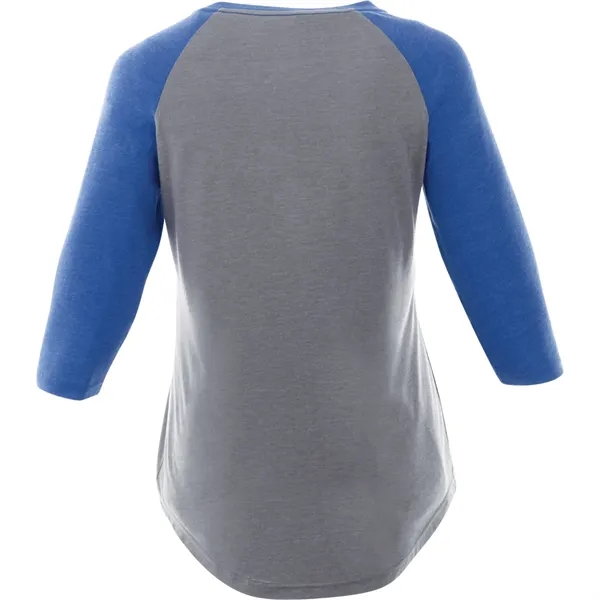 New Royal Hthr/Med Hthr Grey (561) color option for Women's Dakota Three Quarter Tee
