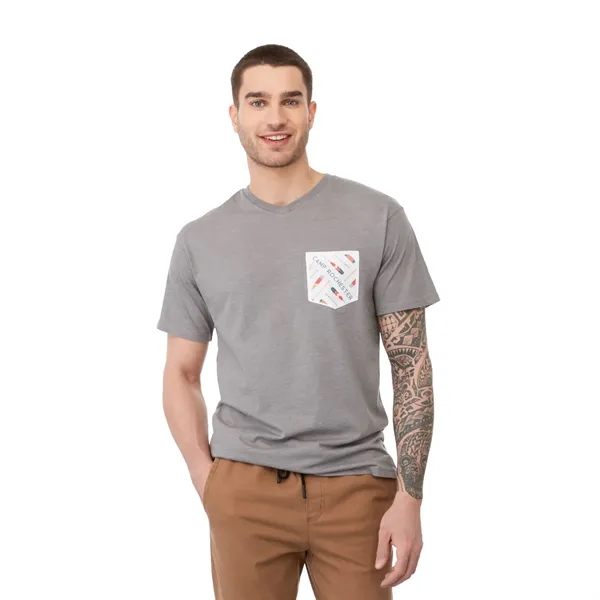 Medium Heather Grey/White (939) color option for Men's Monroe Short Sleeve Pocket Tee