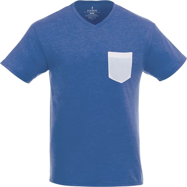 New Royal Heather/White (561) color option for Men's Monroe Short Sleeve Pocket Tee