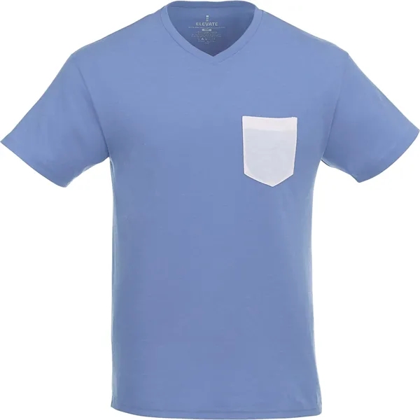 Sky Heather/White (422) color option for Men's Monroe Short Sleeve Pocket Tee