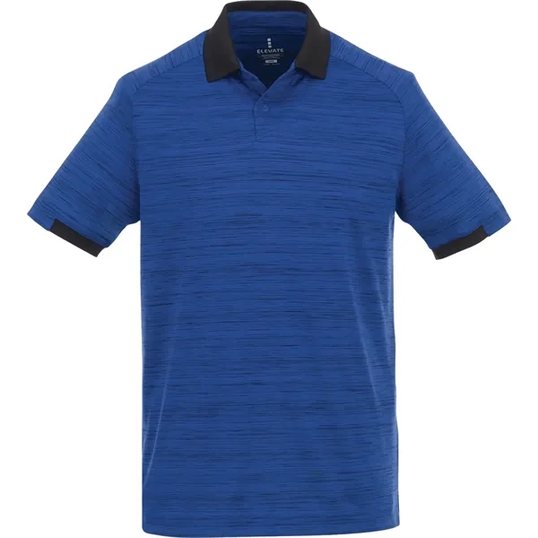Metro Blue Heather/Metro Blue (550) color option for Men's Emory Short Sleeve Polo
