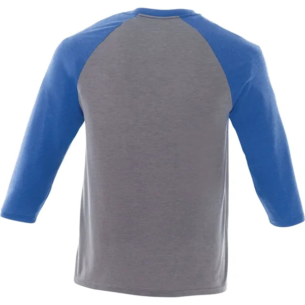 New Royal Hthr/Med Hthr Grey (561) color option for Men's Dakota Three Quarter Tee