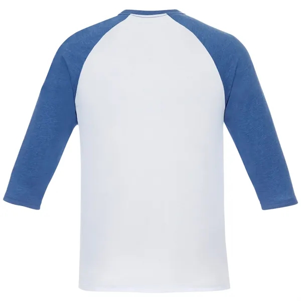 New Royal Hthr/White (415) color option for Men's Dakota Three Quarter Tee