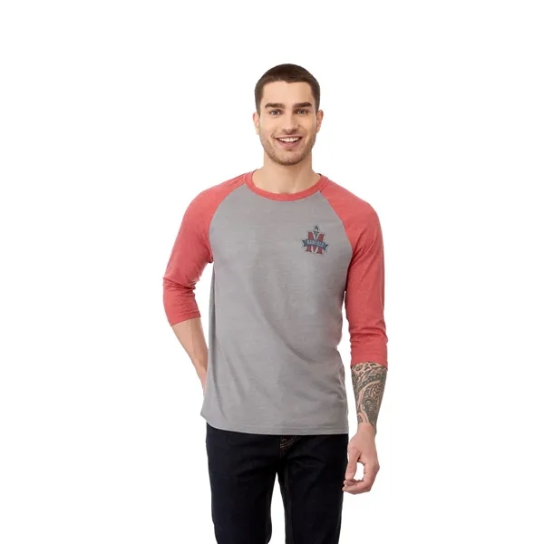Team Red Heather/Med Hthr Grey (358) color option for Men's Dakota Three Quarter Tee