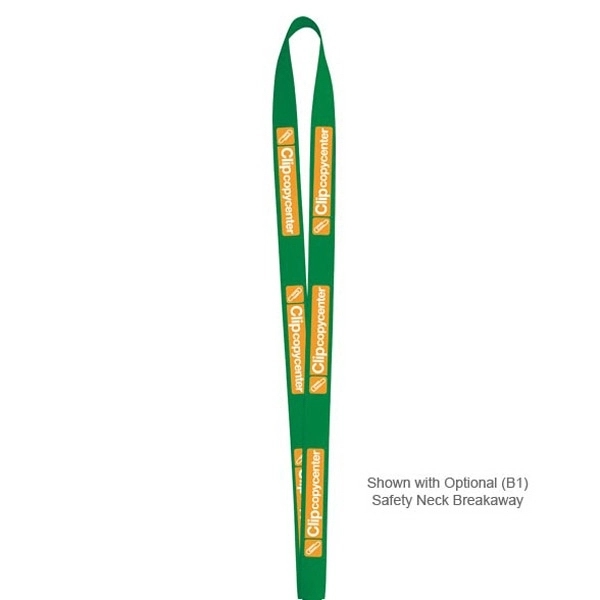 Green (340C) color option for 1" Polyester Woven Lanyard