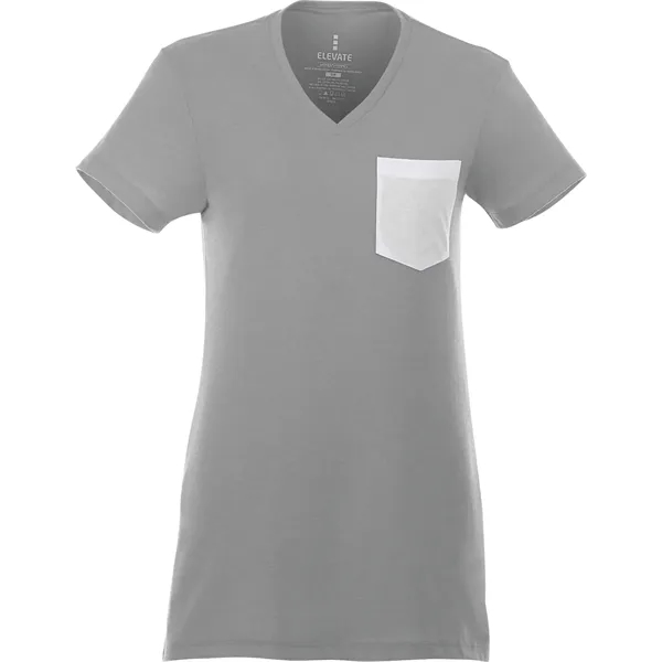Medium Heather Grey/White (939) color option for Women's Monroe Short Sleeve Pocket Tee