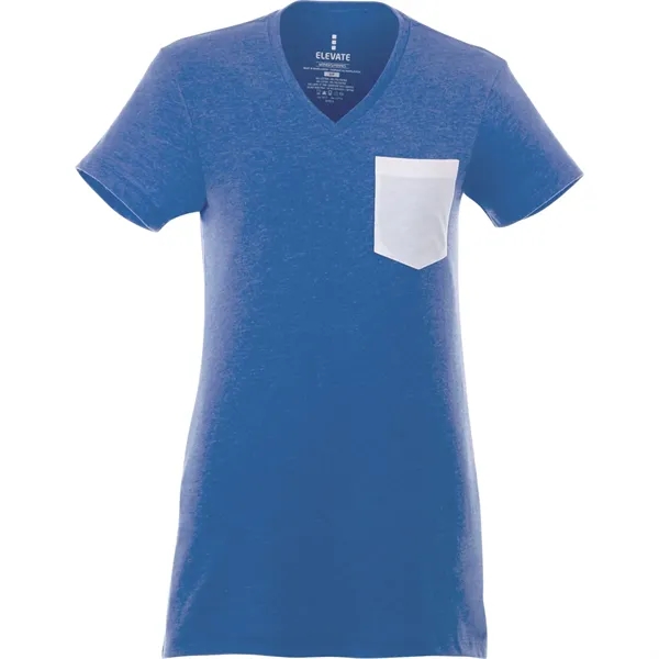 New Royal Heather/White (561) color option for Women's Monroe Short Sleeve Pocket Tee